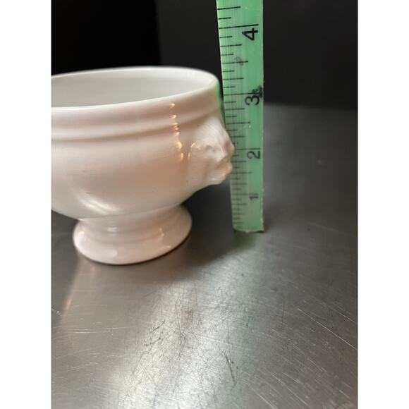 Revol France Lion Head White Porcelain Footed Bowl 11 oz Set of 2 Sugar Trinket - Picture 13 of 13